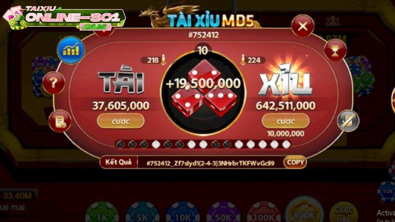 luật chơi game tài xỉu MD5